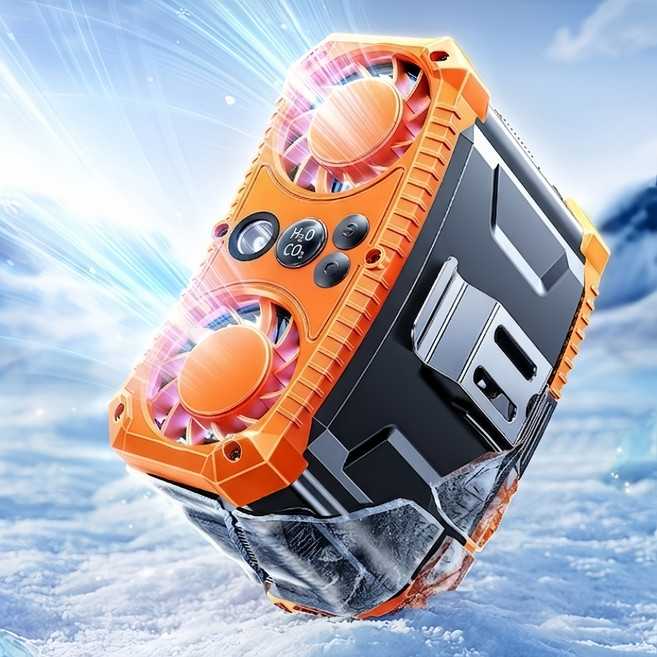 휴대용 허리선풍기 USB충전식 초강력 허리팬 대용량 배터리 무선선풍기 아웃도어 선풍기 목걸이형선풍기, 오렌지, YW-F018