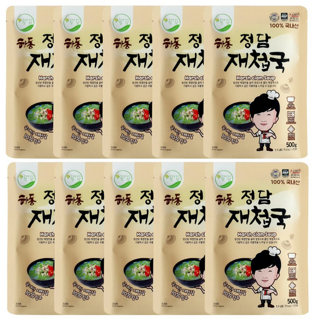 비린내없이 시원한 국물 국내산 하동 재첩국, 10개, 500g