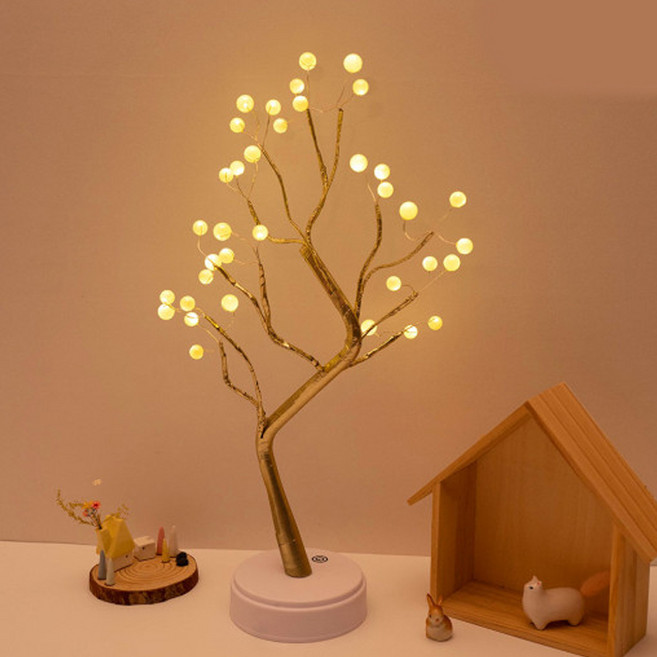 민화샵 크리스마스 미니트리 무드등 (5종중택1) 집꾸미기 인테리어소품 겨울조명 감성침실등 수면등 감성무드등 갬성조명, 민화 크리스마스 미니트리 무드등_나뭇잎골드