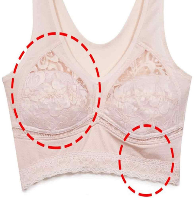 온지니 가볍고 편안한 인견 레이스 노와이어 부직포 런닝형 브라 브레지어