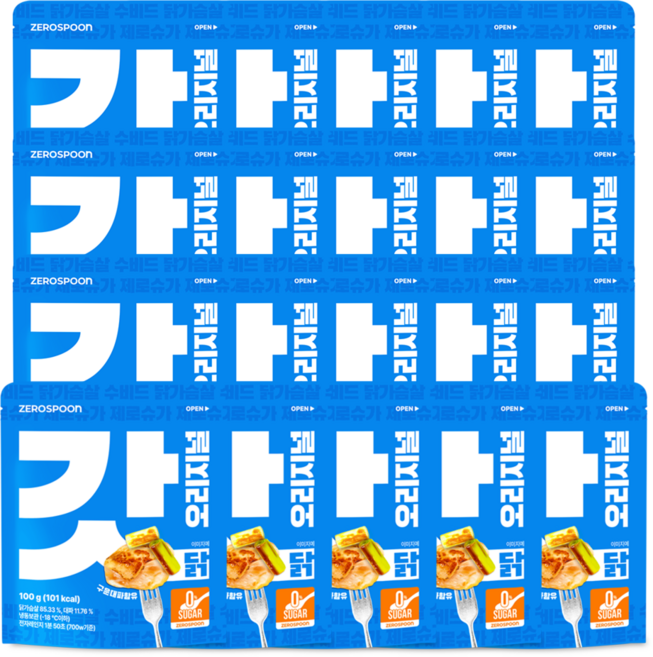 갓닭 무설탕 수비드 그릴드 닭가슴살 오리지널 100g, 20개