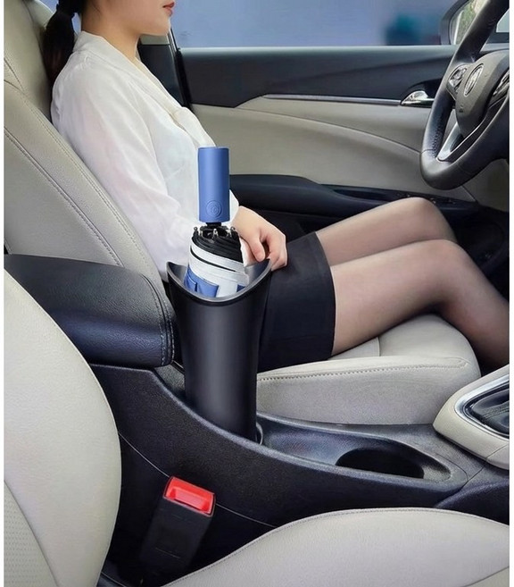 HONGAI 차량용 우산 꽂이 휴지통 쓰레기통, 2개, 블랙