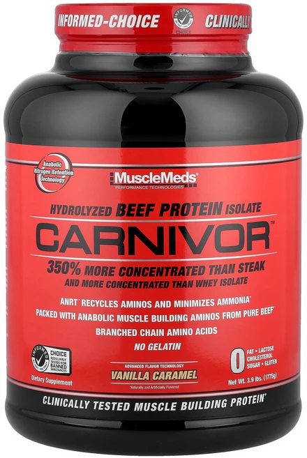 머슬메즈 카니버 생체공학적 분리 소고기 단백질 바닐라 카라멜 4.2 lbs (1915.2 g), MME00267, 1개, 1.916kg - 쿠팡