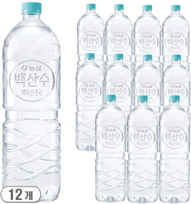 농심 백산수 무라벨(무/유라벨 랜덤발송), 12개, 2L