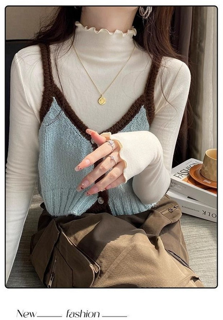 와이엠 여성 봄 가을 겨울 기모 반목폴라 물결티