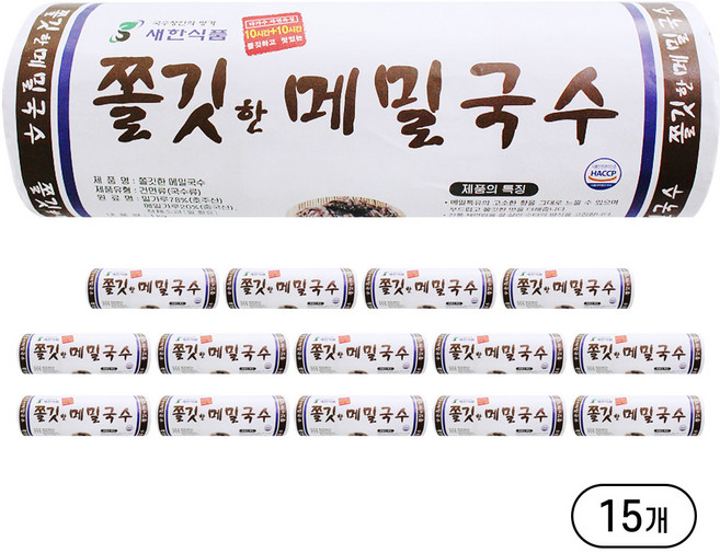 [새한식품]쫄깃한 메밀국수 1kgx15개 1박스, 15개, 1kg
