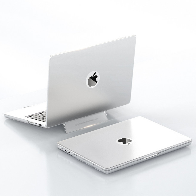 맥북 거치대 하드케이스 반투명 지문방지 에어/프로 M4 M3 M2 M1 호환, 프로 14인치 M2 (A2779), 투명