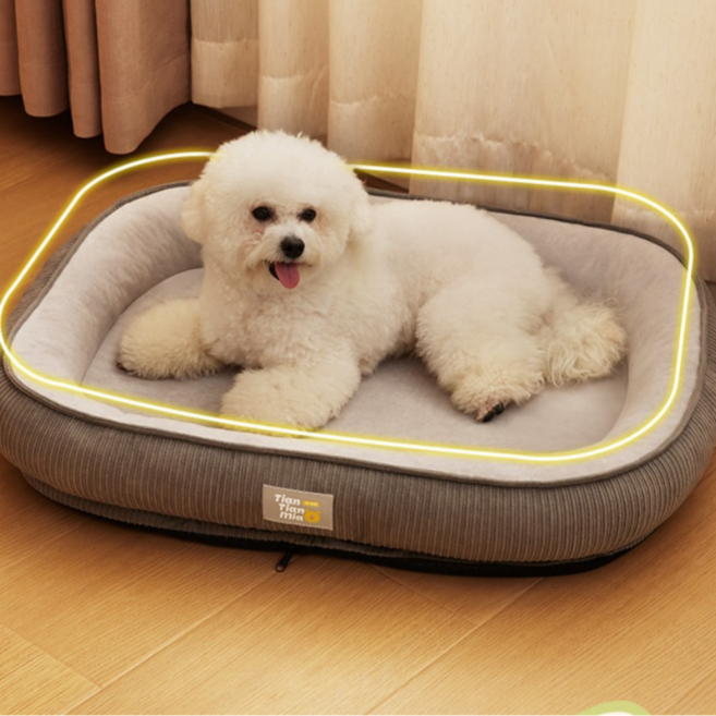 무디온 반려동물 미끄럼방지 꿀잠 강아지방석, 그레이, 1