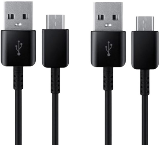 [1+1] 삼성 정품 USB C타입 고속 충전케이블 최대 25W지원 갤럭시 스마트폰 데이터 통신 케이블, 블랙, 1개