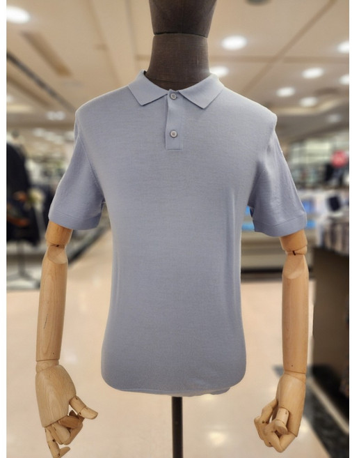 NC불광점 레노마 # 고 퀼리트 카라 울100% 버튼형 T에리 반팔 니트 RLUSW1-001-LP LB