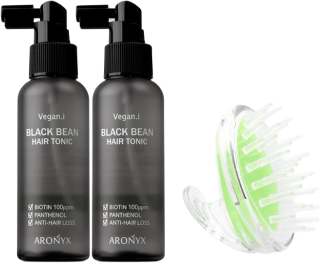 아로닉스 비건아이 블랙빈 헤어토닉 100mlx2개+두피마사지기, 1개, 100ml