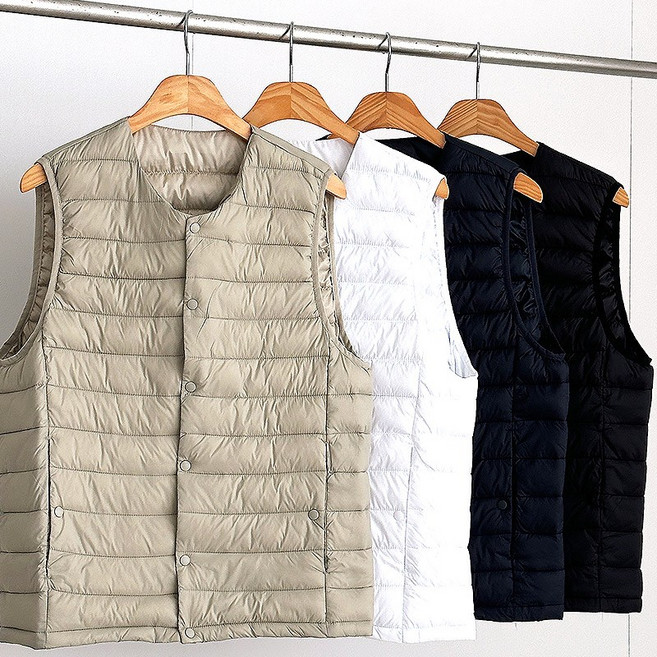 모던코드 남녀공용 U넥 V넥 변형 경량 패딩조끼 빅사이즈