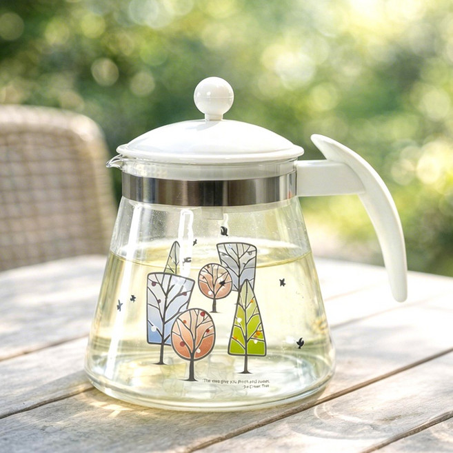 포레스트 내열 유리주전자 티포트 1200ml, 1개, 투명