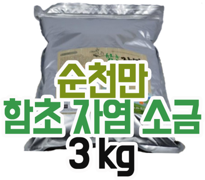 순천만함초 진짜배기 자염 3kg 저염 소금 미네랄, 1개