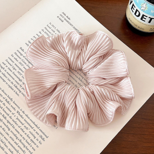 실키 플리츠 봄 여름 데일리 헤어 스크런치 여성헤어곱창밴드 볼륨 머리끈 헤어끈