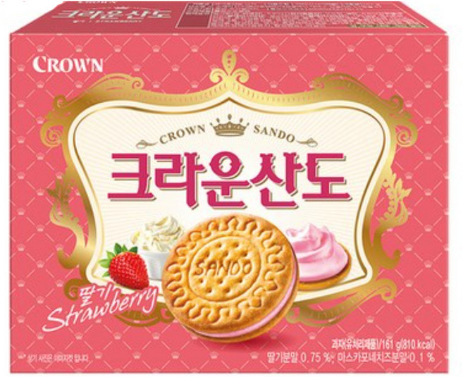 크라운 딸기산도, 161g, 8개