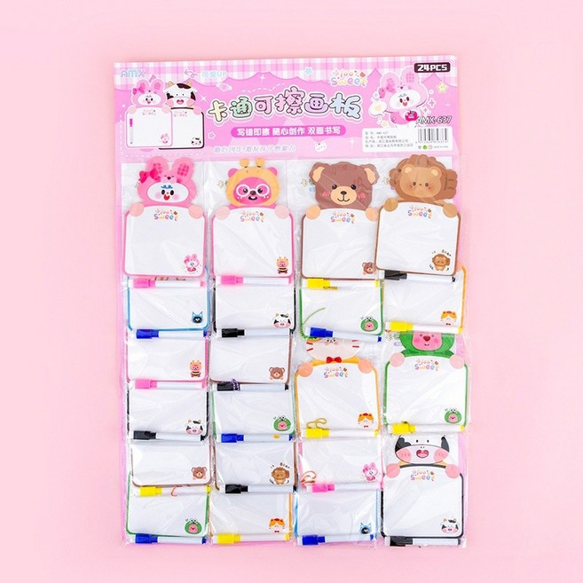 水豚可擦畫板 創意卡通桌面留言寫字板 雙面塗鴉畫板 學生禮物, 1個, 卡通小畫板