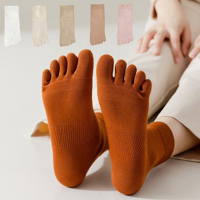 순면 95 비비드 컬러 쫀쫀한 남성 여성 발가락양말 5켤레세트