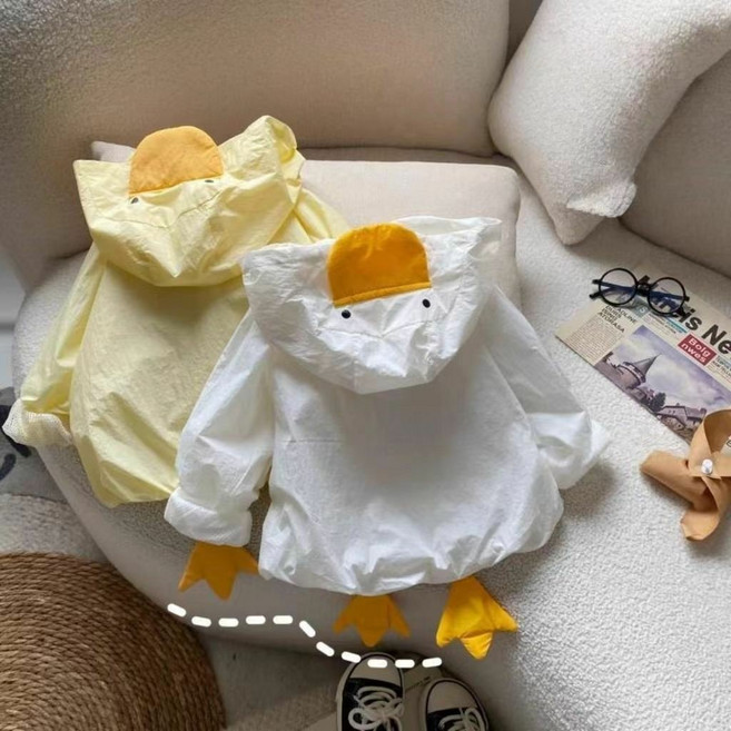 아짱 90-120 아동바람막이 아동후드집업 귀여운 오리 바람막이 유아바람막이 남녀공용 아동후드 유아후드 여름바람막이