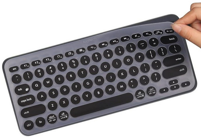 로지텍 K380 페블 멀티 디바이스 블루투스 키보드/로지텍 페블 키 2 K380s/로지텍 K380 멀티 디바이스 블루투스 키보드용 키보드 커버 로지텍 K380 무선 키보드 커, 블랙