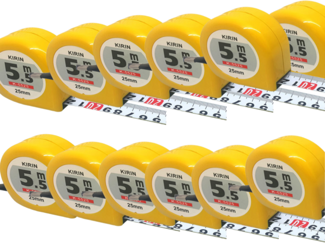 타지마스타일 KIRIN 5.5M 줄자 측정공구 산업현장 가정, 12개