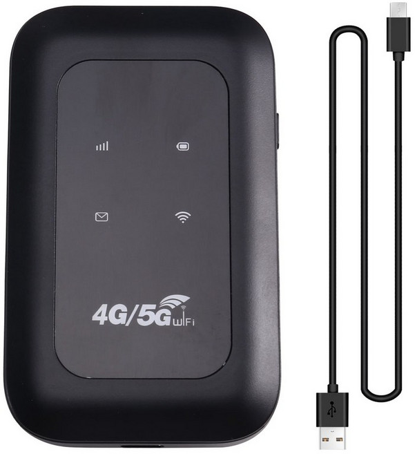 4G 5G WiFi 모바일 핫스팟 300Mbps 휴대용 WIFI 라우터는 스마트 폰 태블릿 용 10 개의 연결된 장치를 지원합니다, 검은색