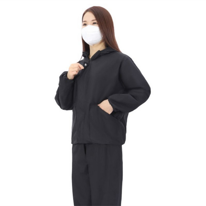 Vezri 남녀공용 강력 방수 방진복 투피스 세트 후드 디자인 내구성 뛰어난 작업복