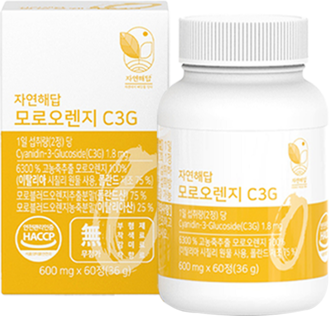 자연해답 모로 오렌지 C3G 모로실, 60정, 1개