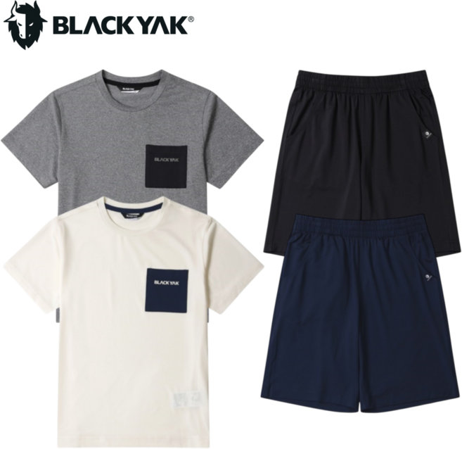 매장발송 블랙야크 키즈 반팔 상하복세트 5부바지 기능성 통기성 여름 어린이집 유치원 초등학생 등원룩 놀이터 키즈카페 여행 체험학습 나들이