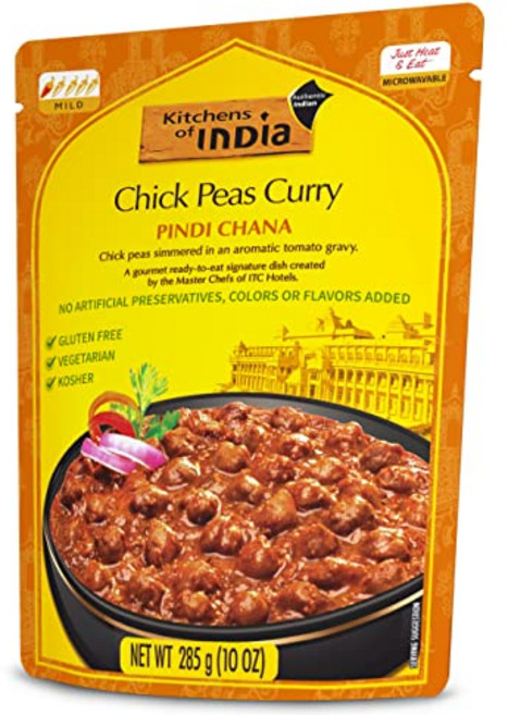 인디아 키친스 레디 투 잇 핀디 차나 병아리콩 카레 28 Kitchens of India Pindi Chana – Chick Peas Curry (Pack of 6)10 Ou, 1개, 285g