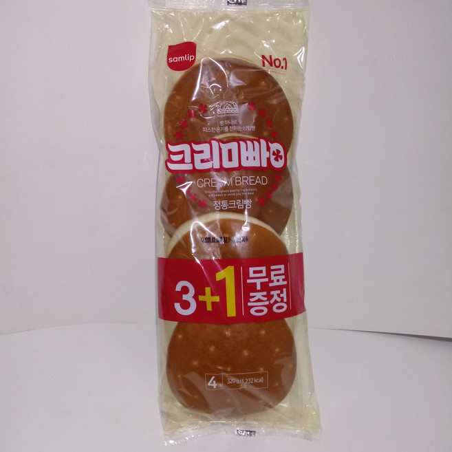 삼립 정통크림빵3+1, 320g, 1개
