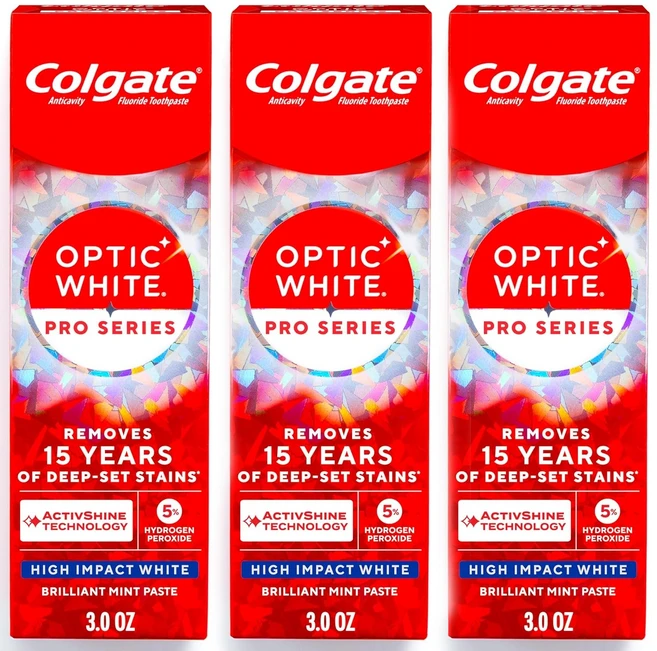 콜게이트 옵틱화이트 프로 시리즈 하이 임팩트 85g x 3개입, 3개 - 쿠팡