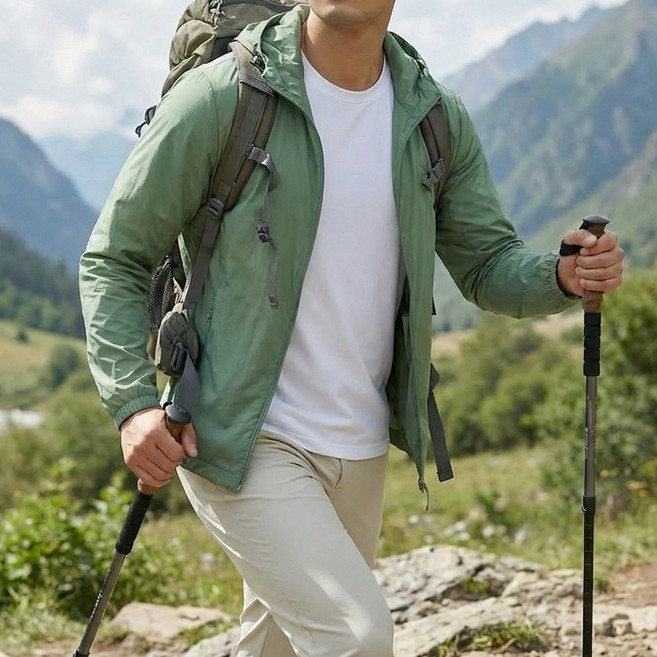 [더가볍고 더쾌적한] 남성 초경량 홑겹 바람막이 후드 아웃도어 자켓 MAJM402 (95~110)