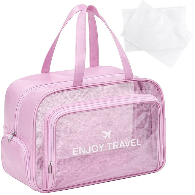 투데이리빙 대용량 신발 분리 수납 다용도 가방 + 지퍼백 남자 여성 성인 수영 목욕 방수백 수영장 비치 물놀이 방수 숄더백 수영복 대형 백팩 비치백, 퍼플