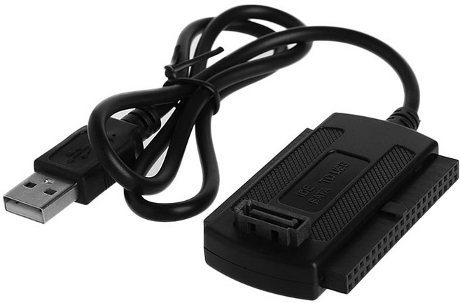 USB 2.0 ~ IDE / SATA 2.5 "3.5"하드 드라이브 디스크 HDD 변환기 어댑터 케이블 새로운, 밝은 검은 색, 1) Light Black