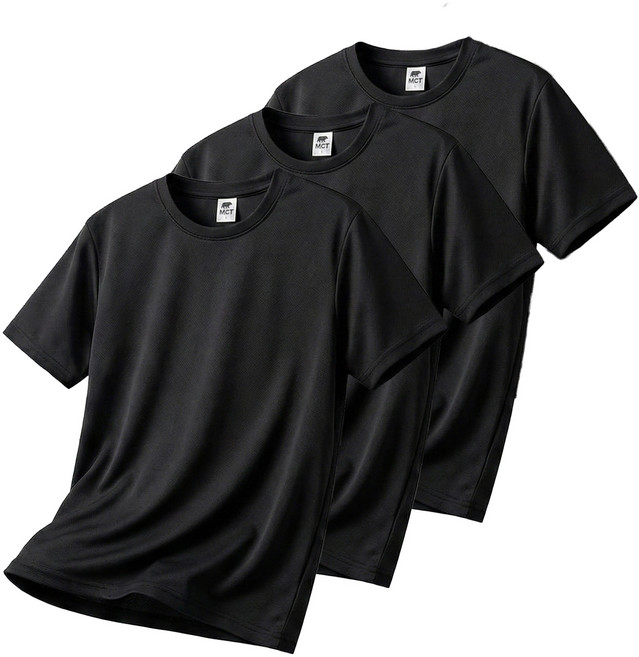 1+1+1 3장묶음 남녀공용 쿨 반팔 티셔츠 기능성 에어로 스포츠 반팔티 단체티 헬스 등산 드라이핏 짐웨어 쿨론 쿨링