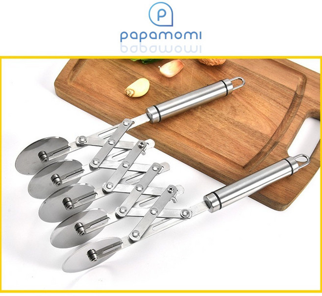 롤러커터 5휠 분배기 커터기 나이프 국수 과자 쿠키 베이킹 디저트 반죽 롤러 도우 커터 파파모미, 1개