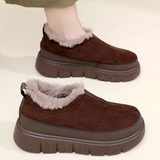 여성 겨울 방한 따뜻한 기모안감 슬립온 발편한 미끄럼방지 털신 보온 신발