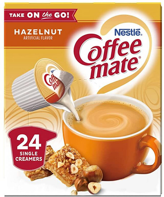Nestle Coffee Mate 크리머 리퀴드 싱글 헤이즐넛 24개 (4팩), 200ml, 단일, 2g, 24