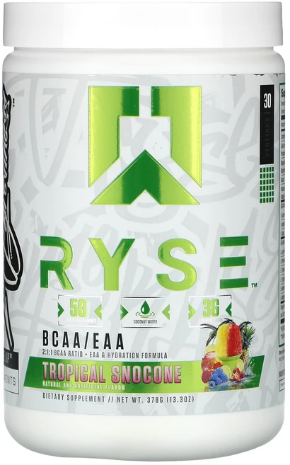 RYSE BCAA/EAA 트로피칼 스노콘 378g(13.3oz), RYSEBCAAEAA트로피칼스노콘378g133oz, 378g, 1개 - 쿠팡