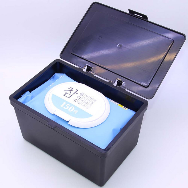 에이프릴 일본제 대용량 물티슈 케이스 뚜껑 수납 케이스, 1개, 블랙