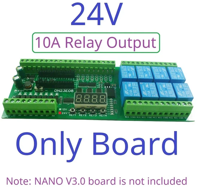 ARDUINO Modbus RTU 12V 8DI-8AI 4-20MA 0-5V RS485용 PLC IO 아날로그 확장 보드, 06 24V Relay Only Board
