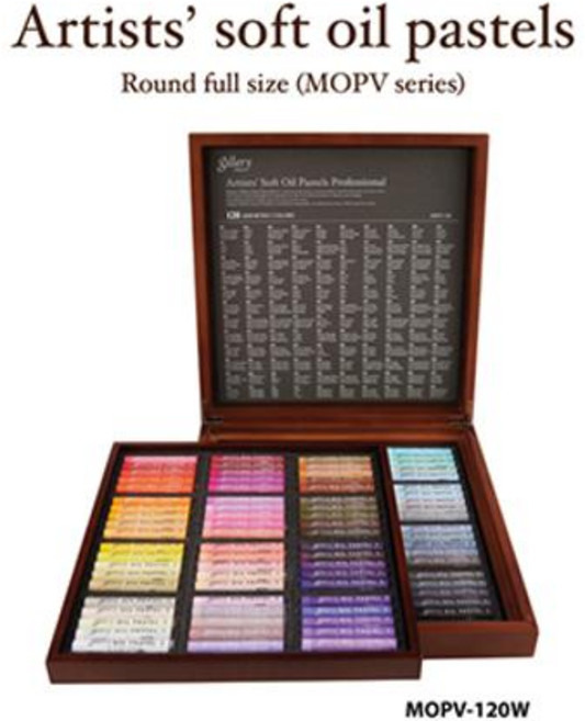 문교 소프트 오일파스텔 120색 목상자 MOPV-120W 전문가용, 1개