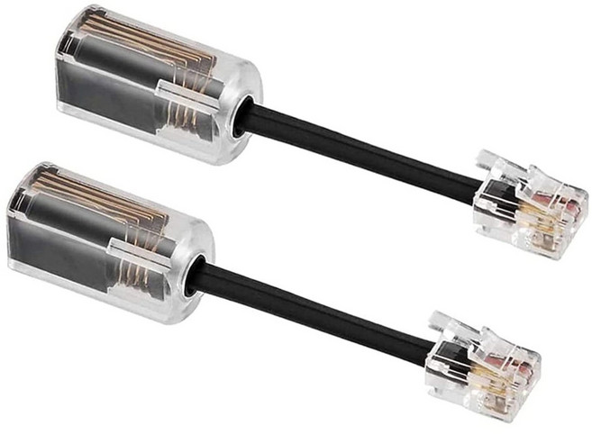 전화선 꼬임방지 RJ9 전화 수화기선 전화기선 꼬임방지기, 블랙/Black, 2개, PCDetangler-B