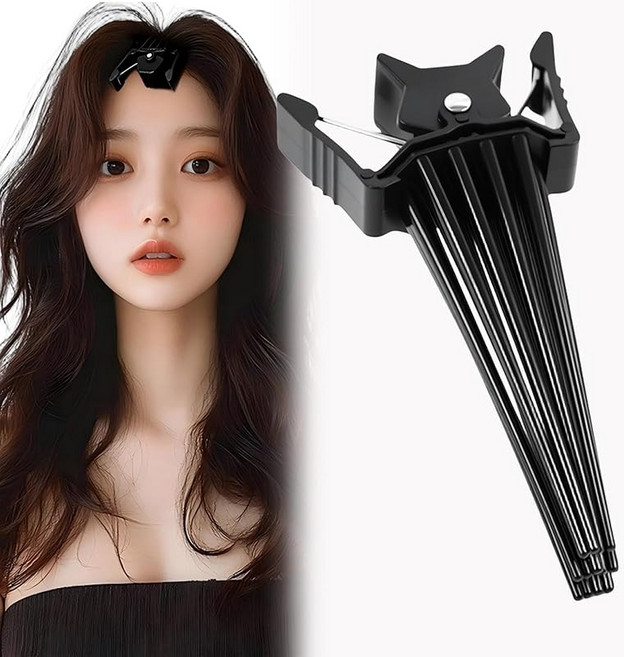 Forbeaut 포뷰트 헤어 볼륨 핀처 앞머리 뿌리 볼륨 집게 블랙 1개, 검정색