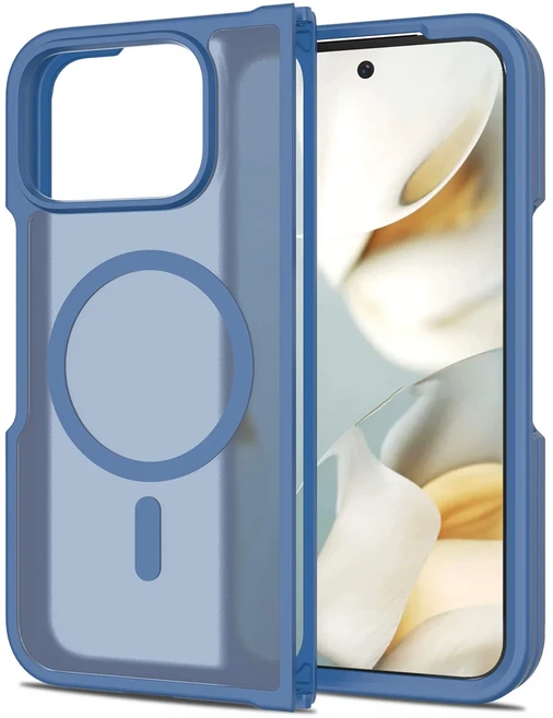 구글 픽셀 10 프로 폴드호환 스킨 필 폰 케이스 TPU 프레임 하드 플라스틱 반투명 백 커버 코크 푼다스, 01 Pixel 10 Pro Fold, 03 Blue