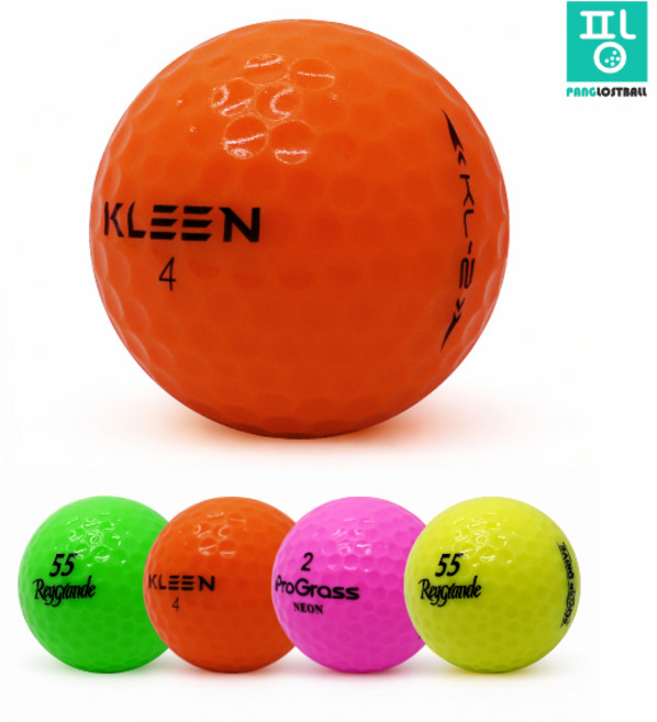 [팡로스트볼] 실속형 브랜드 혼합 컬러 특A급 2피스 로스트볼 골프공, 1개, 20개입, 오렌지