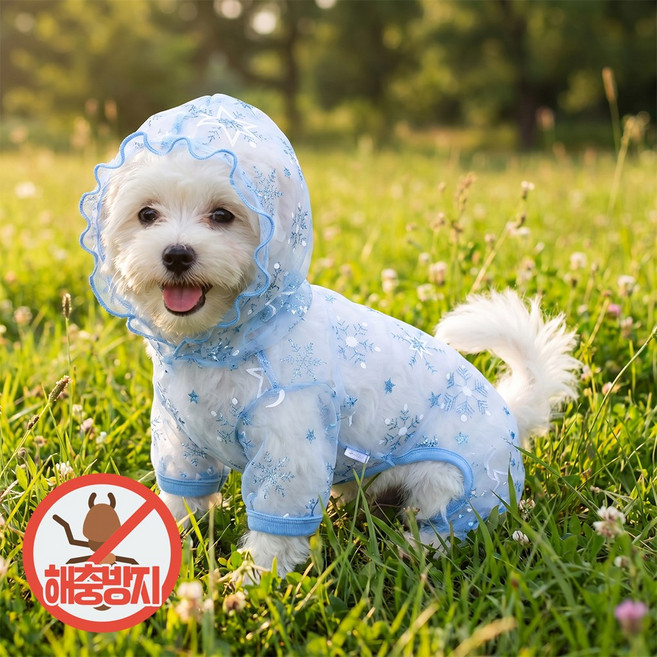 강아지 해충방지옷 올인원 반려견, 4_D봄봄꽃, 1개