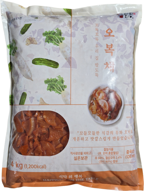 또밥찬 반찬단지 오복채 4kg 대용량 장아찌 업소용, 1개