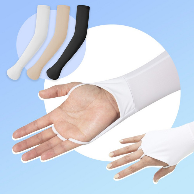 럼블 테니스 골프 러닝 손등 팔토시 쿨토시 스포츠 여름, 1세트, 화이트